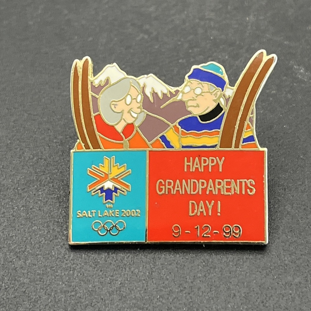 2002 Salt Lake City Olympics Happy Grandparents Day! 1999 Lapel Hat Pin